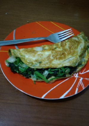 Foto resep Omelet telur isi bayam