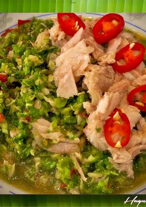 Hình của món Đậu Đũa Giã Trộn Cá Hộp.