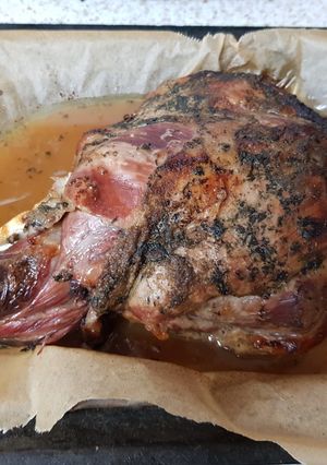 A picture of My Roast mint & Corriander Lamb.