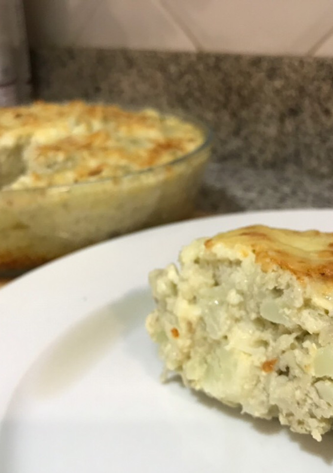 Una foto de Pastel de berenjena y brócoli