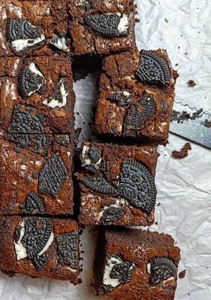 Foto resep Fudgy brownies oreo