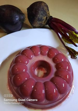 Foto resep Cemilan sehat Anak Pudding buah Bit susu Soft pudding