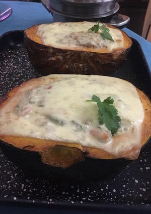 Una foto de Calabaza rellena