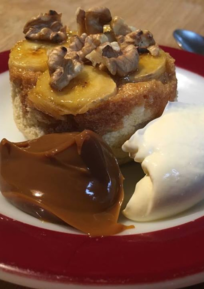 Una foto de Torta invertida de banana