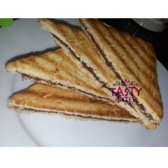 A picture of Nutella stuffed bread.