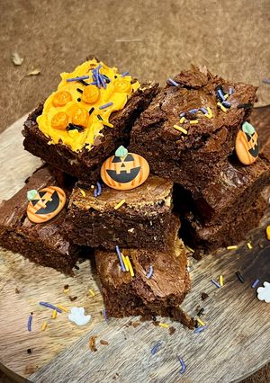 Una foto de Brownie de Halloween con Nocilla