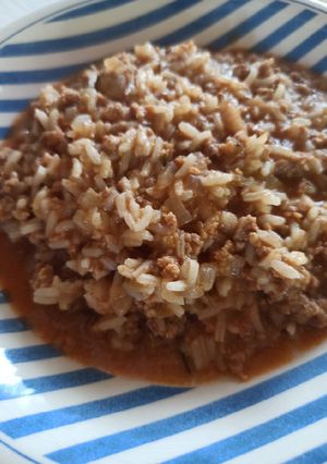 Una foto de Soyo (arroz con carne molida)