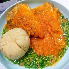 A picture of Cabbage Fufu/ Cabbage Swallow.