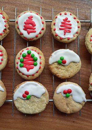 Una foto de Galletas de maicena, con decoración navideña