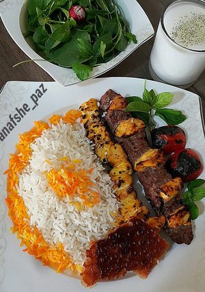 عکسی از دستور کباب نگینی و جوجه کباب