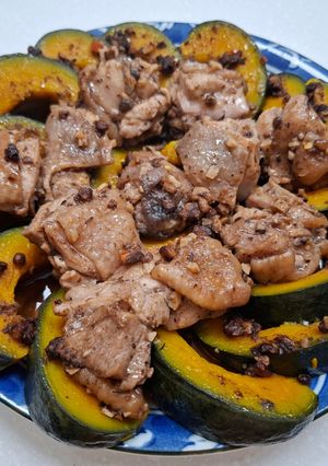 南瓜豆豉醬蒸雞腿 的食譜成品照片