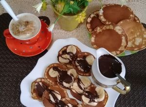 صورة لوصفة بان كيك روعة ☕🍫