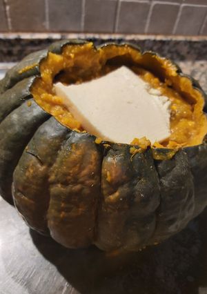 Una foto de Calabaza rellena y más