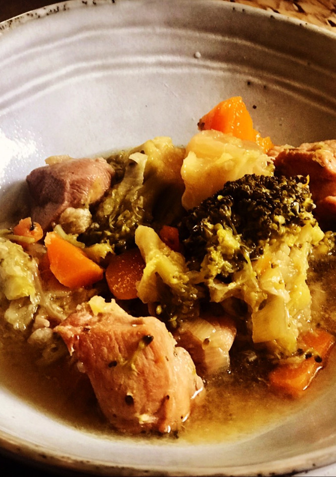 Una foto de Ragout de pavo con menestra de verduras