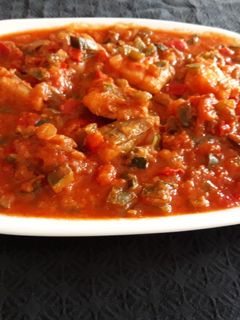 Una foto de Pisto con bacalao