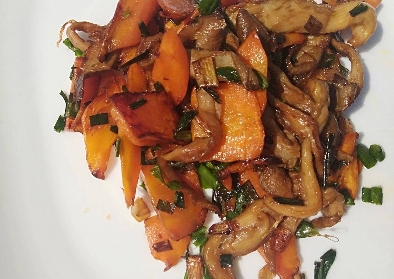 Oyster mushroom Chinese stir fry