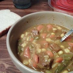 A picture of Left over beef stew.