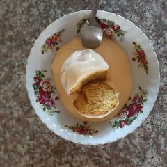 Custard with Cake/Fruits/Cereals #themechallenge A picture of Custard with Cake/Fruits/Cereals #themechallenge.