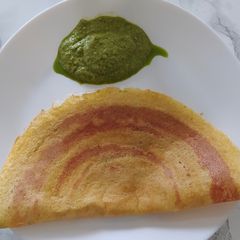 Yellow split gram dosa (Mung dal dosa) A picture of Yellow split gram dosa (Mung dal dosa).
