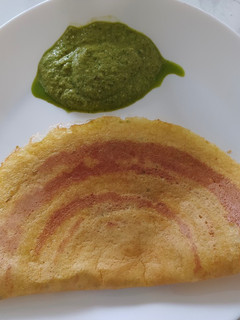A picture of Yellow split gram dosa (Mung dal dosa).
