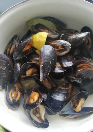 Una foto de Mejillones al vapor