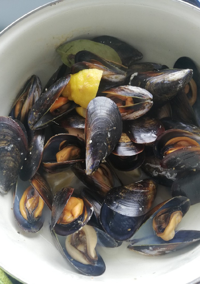 Una foto de Mejillones al vapor