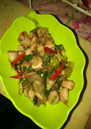 Foto resep Tumis cumi asin simple