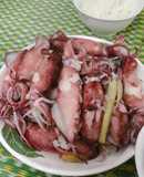 Mực hấp sả, gừng