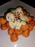 Ñoquis de cáscara de calabaza (sin huevo) con Salsa de Queso