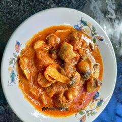 A picture of Rice Straw Mushrooms Spicy Curry.
