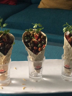 A picture of Masala papad cone chat.