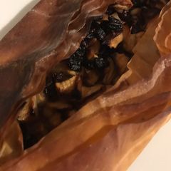 A picture of Filo pastry apple strudel (can be vegan too).