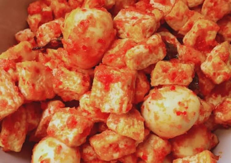 Sambel tahu telur puyuh Sambel tahu telur puyuh