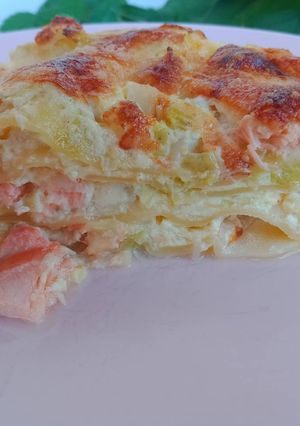 Une photo de 🌈 Lasagnes saumon poireaux 🌈