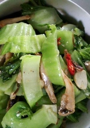 Foto resep Tumis teri sawi pahit