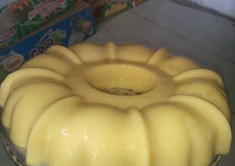 Cara menyajikan Puding jagung  yang Enak