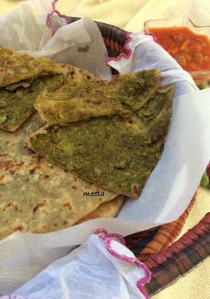 A picture of Stuffed Matar ka Paratha.