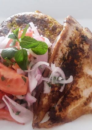 Una foto de Tacu Tacu de Frijoles y Filete de Pescado