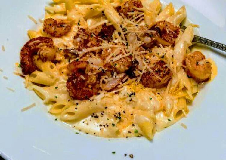 Cajun Shrimp Penne Pasta with Parmesan Cream Sauce Cajun Shrimp Penne Pasta with Parmesan Cream Sauce