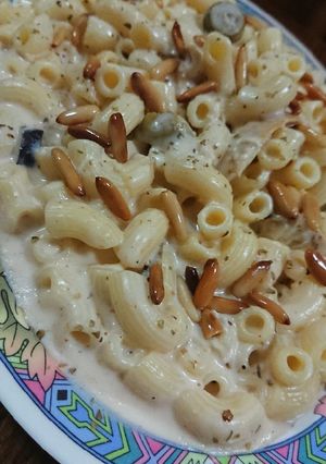 صورة لوصفة مكرونة الصلصة البيضاء 😋