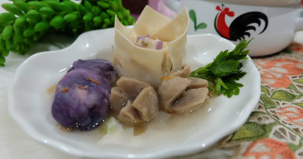 Resep Siomay Kubis Ungu Kuah Bakso Oleh Seruni Puspa Indah Cookpad