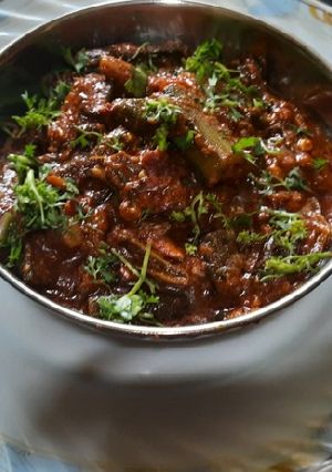 A picture of Bhindi masala (sabzi).
