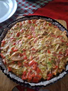 Una foto de Tarta de pollo y puerro