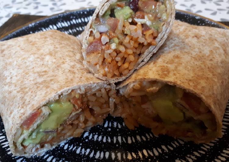 Burritos de pollo con guacamole