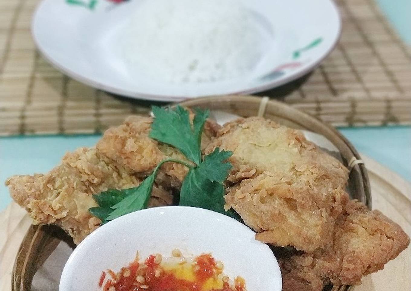 Telor crispy geprek