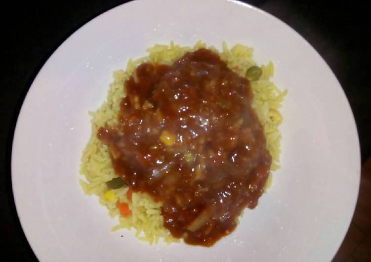 Easiest Way to Prepare Homemade Savoury rice &amp; Tomato gravy