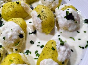 Una foto de Gnocchi de trufa con salsa 3 quesos