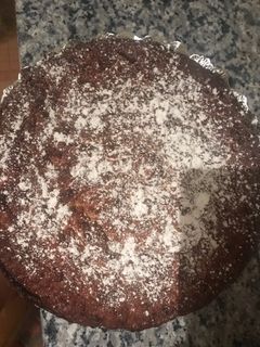 Una foto de Tarta de almendras y cabello de ángel