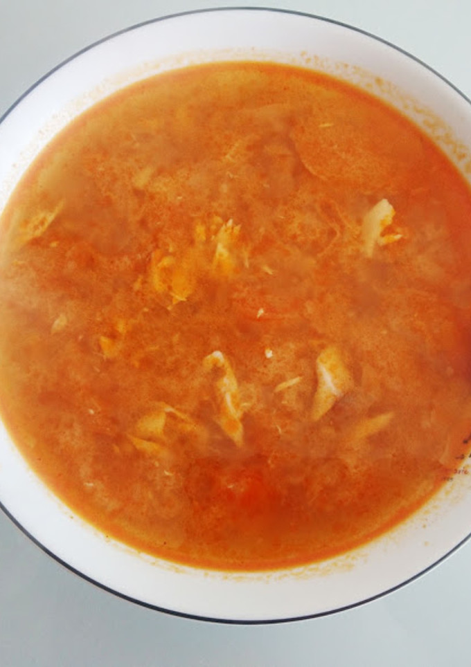 Una foto de Sopa de trucha