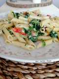 Macarrones con espinacas